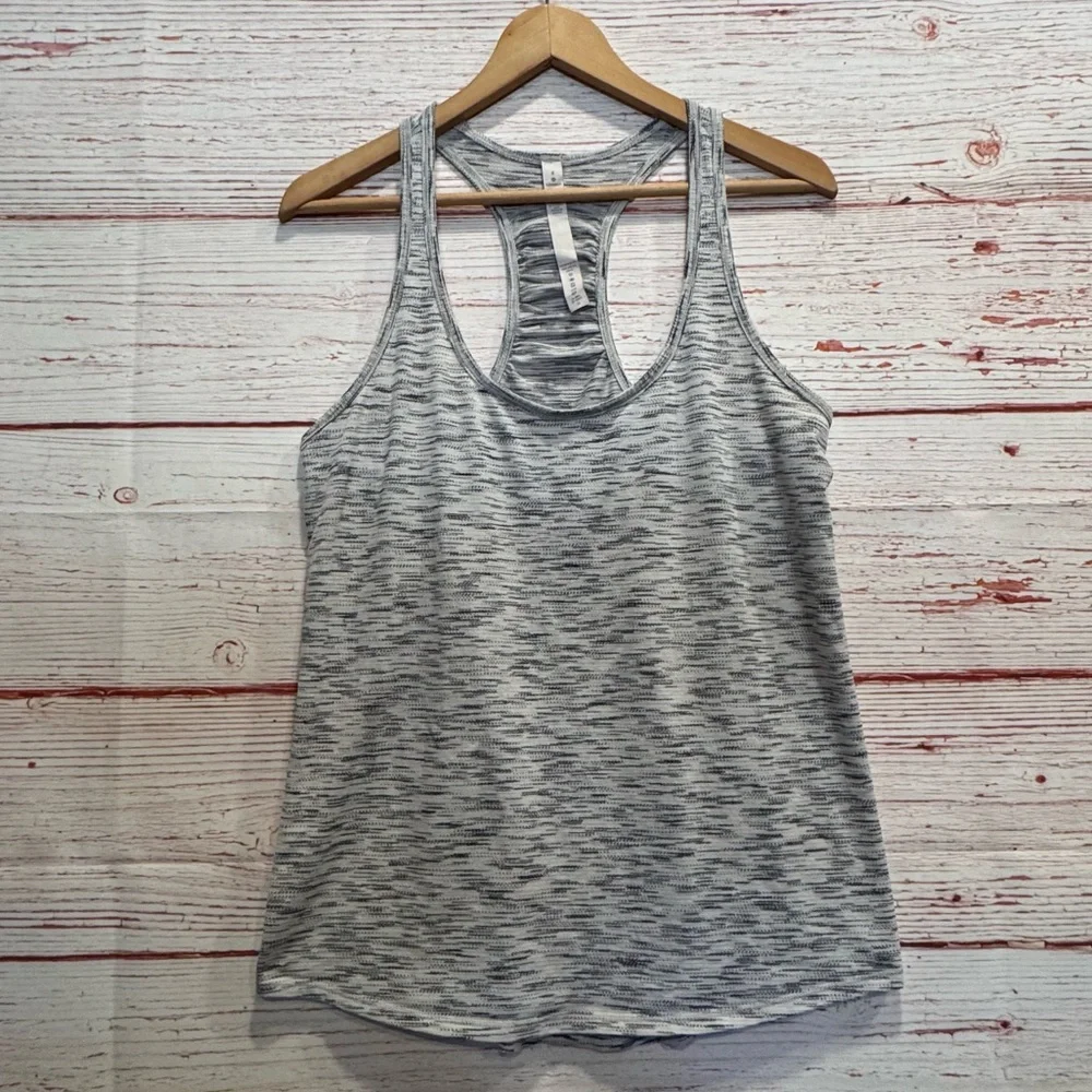 Lululemon Our Sport Tank in Tiger Space Dye Black White Sz 8